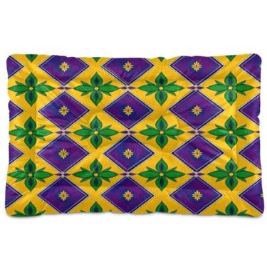 Imagem de Wassud Cama de cachorro com estampa colorida, corações desenhados à mão, camas grandes para cães ao ar livre, tapete lavável para animais de estimação, cama de gato para dormir, viagens, 45 x 61 cm