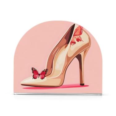 Imagem de Qilmy Lindo porta-guardanapos de salto alto de borboleta para mesas - porta-guardanapos para cozinha, porta-guardanapos de mesa, porta-guardanapos de coquetel, porta-guardanapos moderno, guardanapos