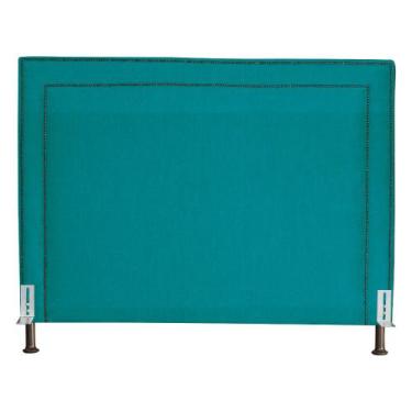 Imagem de Cabeceira Viviane Luxo Suede Cores - DS Estofados, Casal, Azul Turques