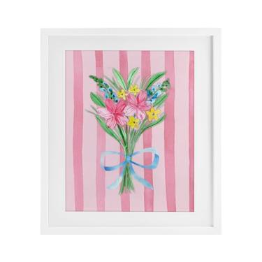 Imagem de Stupell Industries Impressão emoldurada de buquê de primavera rosa e azul branco sob vidro, design de Nina Jacobs, 16 x 13