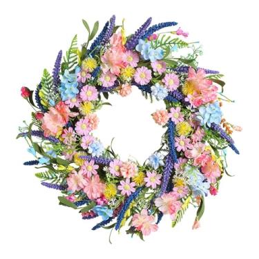 Imagem de Bothyi Guirlanda de Primavera/Verão para Porta de Entrada, Flores Artificiais de 45cm com Cores Vibrantes para Ano, Aniversário, Casamento, Parede e