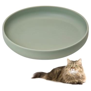 Imagem de BNOSDM Tigela de silicone antiderrapante para comida de gato, tigela plana para cães com ventosa rasa para filhotes de cachorro e prato de água para animais de estimação pequenos e médios (cinza verde