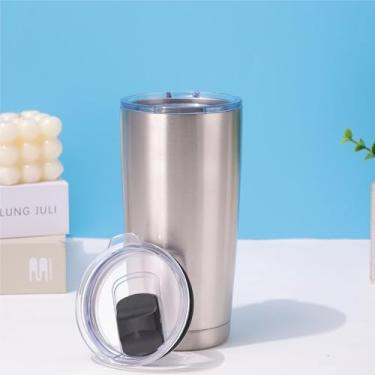 Imagem de CWPJUNDGP Caneca de carro de aço inoxidável de 590 ml, caneca de carro de camada dupla, isolamento térmico, isolamento térmico, copo mestre de gelo, grande capacidade