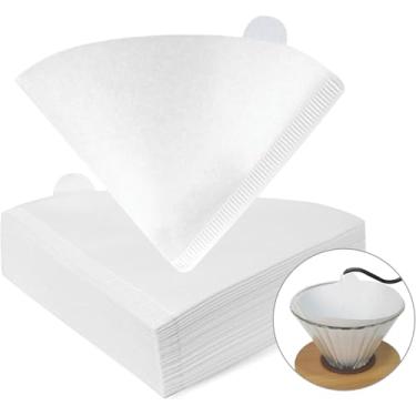 Imagem de V02 Café 100 unidades de Papel Descartável Natural Branco para Filtro Gotejamento Premium Compostável Perforações Ultra