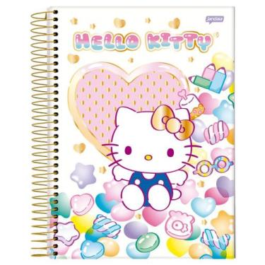Imagem de Caderno Grande Universitário Hello Kitty Capa Dura 10 Matérias Jandaia