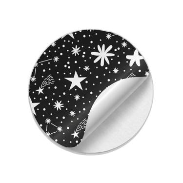 Imagem de Autocolantes Adesivos Redondos Natalinos 25 Unidades Estampa Infantil Estrelas - Tamanho 30x30cm