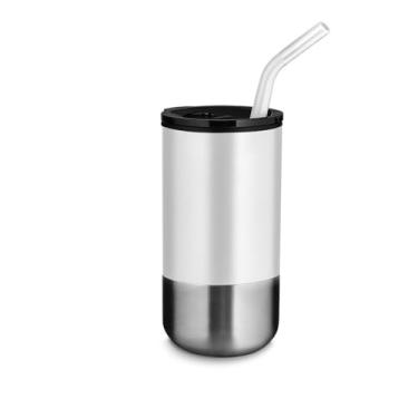 Imagem de Copo Com Tampa e Canudo Inox 550ml Branco – Prático, Funcional e Ideal para o Dia a Dia