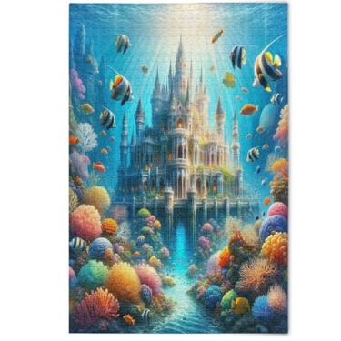 Imagem de Quebra-cabeça para adultos 1000 peças paisagem arte animal bule mar castelo tropical família Prime quebra-cabeças divertidos elefantes brancos, presentes, 1000 peças, 75 x 50 cm