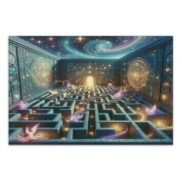Imagem de Quebra-cabeças Magic Maze 1000 peças, quebra-cabeças difíceis para adultos com letras na parte de trás