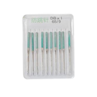 Imagem de 75/11 Agulhas de bordado para máquina de costura, conjunto de agulhas de acolchoamento, verde, resistente, 10 peças, antiaderentes para couro e tecido