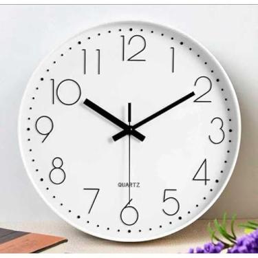 Imagem de Relógio De Parede Analógico Retro Dourado com Maquinário Exposto - Design Clássico para Decoração de Sala, Quarto e Escritório, Estilo Vintage Elegante (QUARTZ BRANCO)