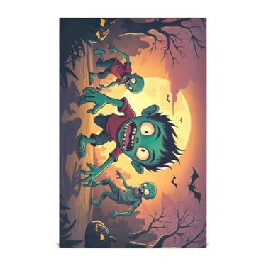 Imagem de Joisal Zombies Sunset Panos de prato para secar pratos 71 x 45 cm conjunto de toalhas de cozinha super absorventes pacote com 4