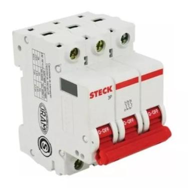 Imagem de Disjuntor Din Tripolar 63A Curva C Steck SDD63C63