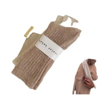 Imagem de Meias De Lã De Cashmere Para Mulheres, Grossas E Quentes, Em Cores Sól
