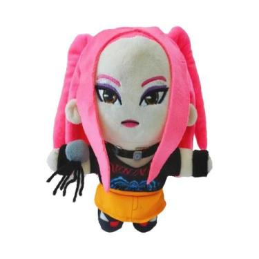 Imagem de Boneco De Pelúcia Tigre Roxo Anime Kpop Demons Hunters Chapéu Preto Ma