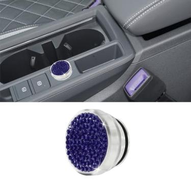 Imagem de WINUERK Capa de plugue de isqueiro de carro, capa de botão de plugue de isqueiro automotivo de cristal, capa universal à prova d'água à prova de poeira, substituição de acessórios de carro Bling para