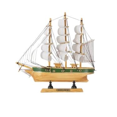 Imagem de shuicui Móveis criativos barcos à vela para decorações de barco à vela mediterrâneo de madeira de 24 cm
