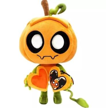 Imagem de Dandy's World Gourdy Halloween, Personagem de Abóbora Laranja de Pelúcia, 25 Cm, Com Medalhão de Coração, Decoração Temática para Festas de Halloween