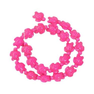 Imagem de Contas De Turquesa Natural Em Forma De Tartaruga 14x18mm Pedra Solta P