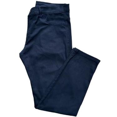 Imagem de Calça masculina sarja e jeans slim com elastano basica para homem a pr