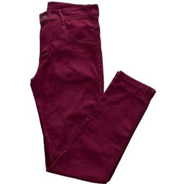 Imagem de Calça masculina sarja e jeans slim com elastano basica para homem a pr