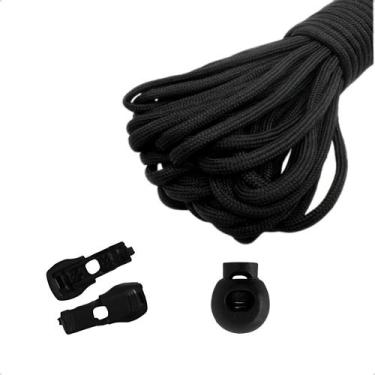 Imagem de Kit Cordão com Ponteiras e Regulador Para Short Bermuda Calça Moletom 