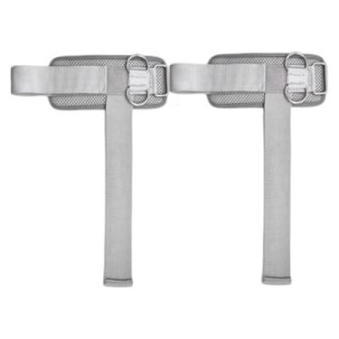 Imagem de kowaku Conjunto de 2 faixas de pulso para levantamento de peso, leves e com argolas duplas em D, ideais para exercícios em banco de musculação, Cinza