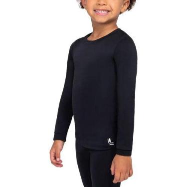 Imagem de Camiseta Térmica Infantil Unissex Manga Longa Lupo Kids, Preto, 6