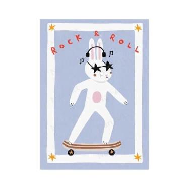 Imagem de Decoração De Quarto Infantil Animais Engraçados Tigre Cão Coelho Skate