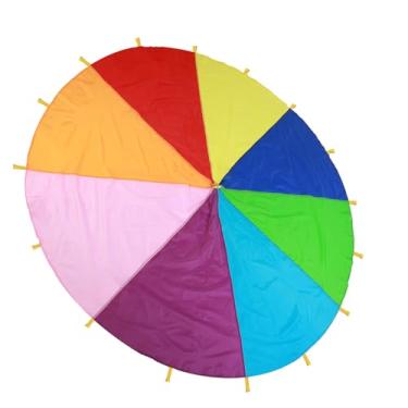 Imagem de Naroote Rainbow Kids Play Parachute Multi Color Exercício Desenvolvimento para Crianças Jogo Ao Ar Livre Jardim de Infância (3 metros/9,84 pés)