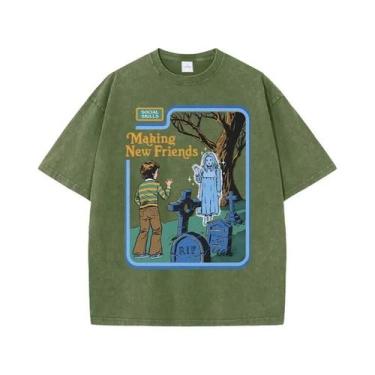 Imagem de Camiseta Unissex Oversized De Algodão Estilo Hip Hop Respirável Casual