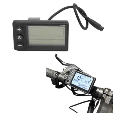 Imagem de Asixxsix Painel de LCD para Bicicleta Elétrica, Velocímetro e Odômetro com Conector Impermeável de 6 Pinos, para Guidão de 22,2 mm (0,9 pol.) para Bicicletas e Scooters Elétricas.