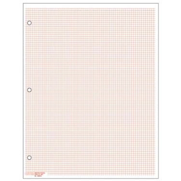 Imagem de Geyer Instructional Products - Papel quadriculado clássico, quadrados de 1/8", dupla face, grades forradas vermelhas, resma de 500 folhas, três furos perfurados