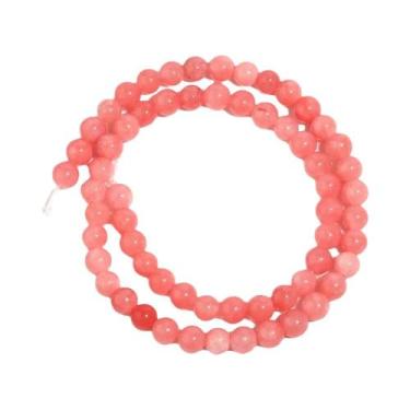 Imagem de Contas De Pedra De Calcedônia Rosa 1 Fio, Jades Naturais Para DIY, Ace