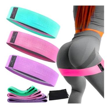 Imagem de Kit 3 Faixas Elásticas de Tecido Hip Resistance Bands | 3 Níveis de Intensidade para Treino de Glúteos, Pernas e Musculação | Antideslizante e Confortável | Faixa para Exercícios em Casa e Academia