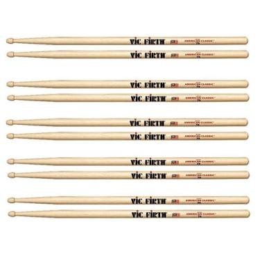 Imagem de Kit 5 Pares Baquetas Vic Firth 7A American Classic Cod1265