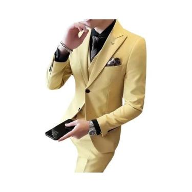 Imagem de Conjunto De Terno Masculino De Alta Qualidade Com Blazer, Colete E Cal