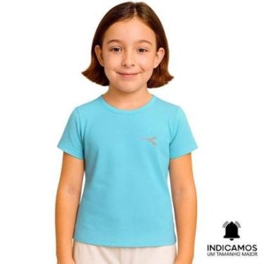 Imagem de Camiseta Diadora Small Logo Juvenil Menina - Azul Turquesa 12-Unissex