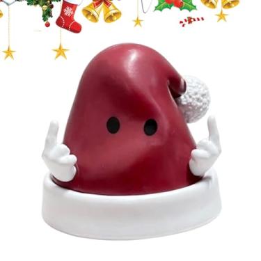 Imagem de Figuras De Natal Para Mesa | Chapéu Do Pai Natal Em Forma Compacta,Escultura de Mesa com Chapéu do Pai | Para Sala De Estar Estudo Quarto De Bebé De Cabeceira Parapeitos De