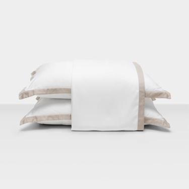 Imagem de Artelassê Jogo de Lençol Queen Bamboo Color Branco/Kaki