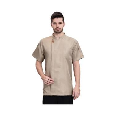 Imagem de Jaleco De Chef Unissex Para O Verão, Camisa De Cozinha, Uniforme Para 