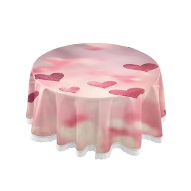 Imagem de Qilmy Toalha de mesa redonda de palmeira de treliça verde, 152 cm, resistente à água, à prova de derramamento, capa de mesa grande para jantar de reunião de família em ambientes internos e externos