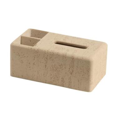 Imagem de Capa de caixa de lenços organizador de lenços de papel remoto multifuncional porta-lenços retangular para banheiro, cozinha, sala de estar, escritório, caixa de lenços (bege)