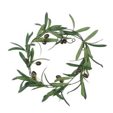 Imagem de MotiveTech Guirlanda artificial de folhas de de 180 cm, guirlanda verdejante com frutos artificiais, decoração para mesa de jantar, quarto e porta