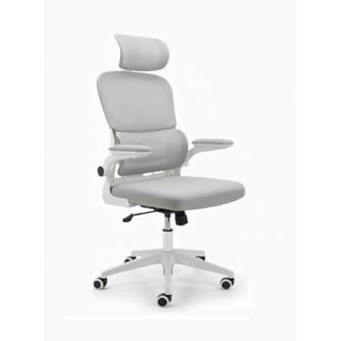 Imagem de Cadeira de Escritório Ergonômica Premium com Suporte Lombar Independente, Encosto de Cabeça Ajustável, Malha Mesh Respirável, Suporta até 200kg - Cinza