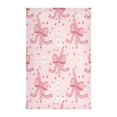 Imagem de Wassud Panos de prato de cozinha com laços de lápis 1 pacote de panos de prato macios com laço para pendurar toalha de mão super absorvente de secagem rápida toalhas de chá de mesa decorativas 71 x 45