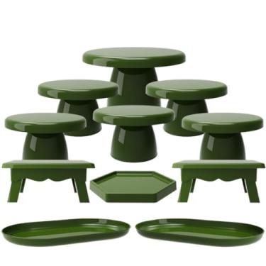 Imagem de Kit Boleira Festa Completo com Mini Cakes Mesas e Bandejas – Kit Decoração Mesa para Festa Aniversário e Casamento(VDO - VERDE OLIVA)