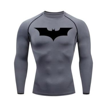 Imagem de Camiseta Masculina De Compressão De Manga Longa Com Estampa De Morcego