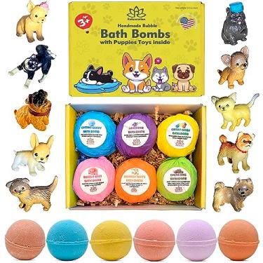 Imagem de Relaxcation Bombas De Banho Orgânicas Para Cachorrinhos Com Brinquedos Cães, Surpresa Dentro - Óleos Essenciais Bolhas Naturais E Seguros Dentro, Ótimo Conjunto Presente Meninos Meninas