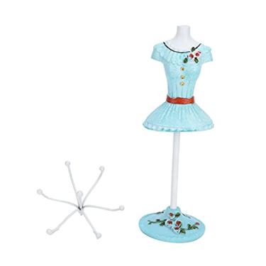 Imagem de Suporte para colar de figuras de senhora, organizador de joias, suporte giratório removível para amantes de joias e colecionadores, material de resina 25 x 7,5 cm (azul lago nº 2)